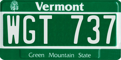 VT license plate WGT737