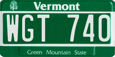 VT license plate WGT740