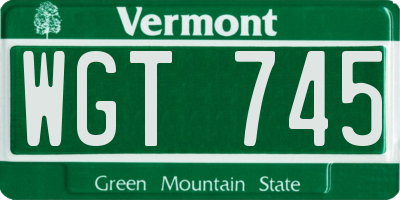 VT license plate WGT745