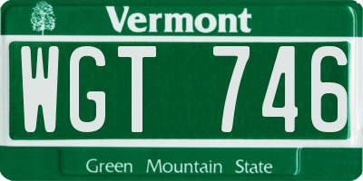 VT license plate WGT746