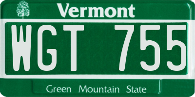 VT license plate WGT755