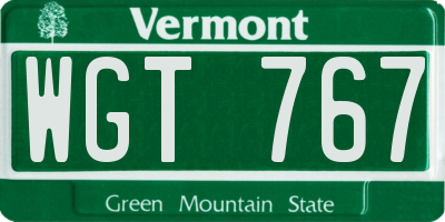 VT license plate WGT767