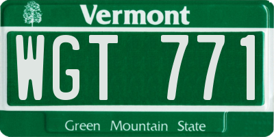 VT license plate WGT771