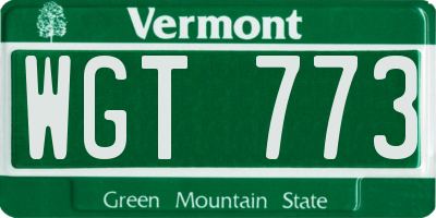 VT license plate WGT773