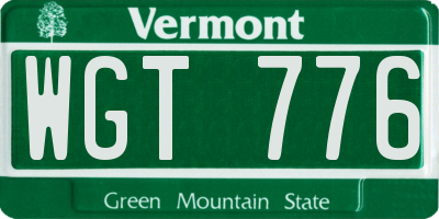 VT license plate WGT776