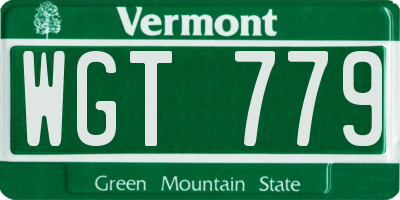 VT license plate WGT779