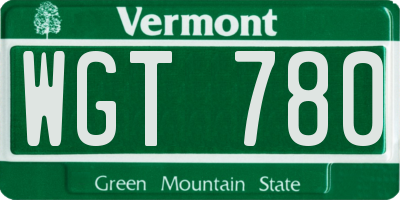VT license plate WGT780