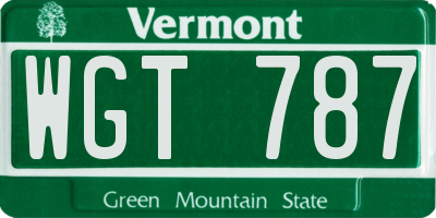 VT license plate WGT787
