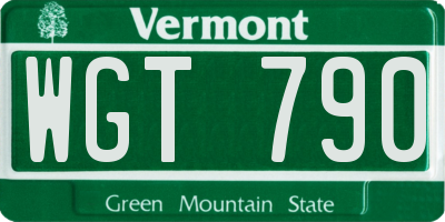 VT license plate WGT790