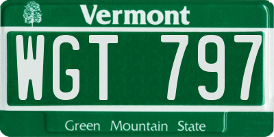 VT license plate WGT797