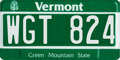 VT license plate WGT824