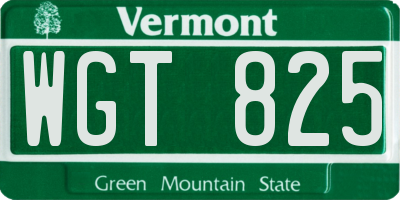 VT license plate WGT825