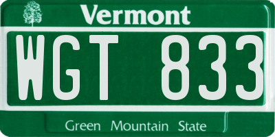 VT license plate WGT833