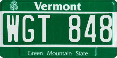 VT license plate WGT848