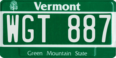 VT license plate WGT887
