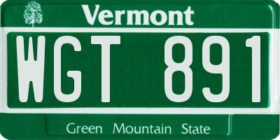 VT license plate WGT891