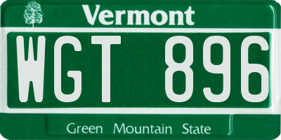 VT license plate WGT896