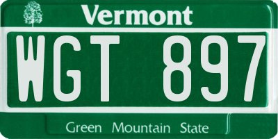 VT license plate WGT897