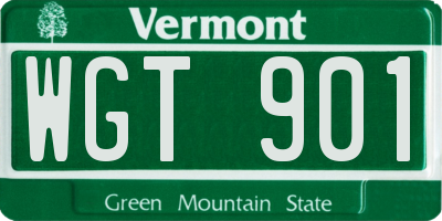 VT license plate WGT901