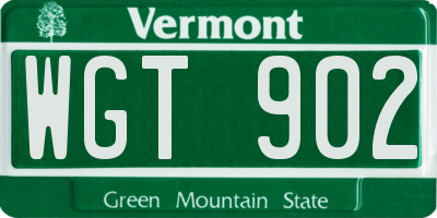 VT license plate WGT902