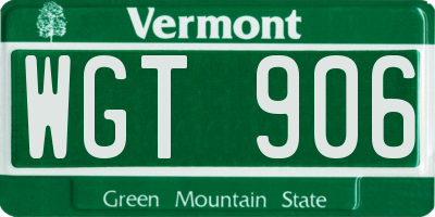 VT license plate WGT906