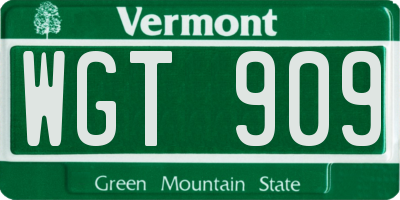 VT license plate WGT909
