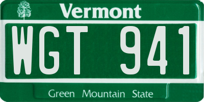 VT license plate WGT941