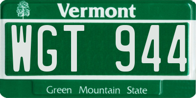 VT license plate WGT944