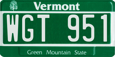 VT license plate WGT951