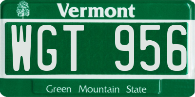 VT license plate WGT956