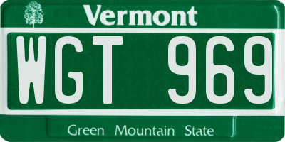 VT license plate WGT969