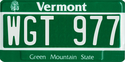 VT license plate WGT977