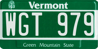 VT license plate WGT979