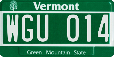 VT license plate WGU014