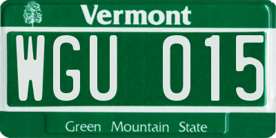 VT license plate WGU015