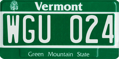 VT license plate WGU024