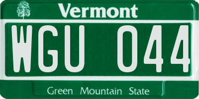 VT license plate WGU044
