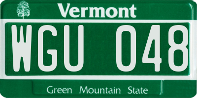 VT license plate WGU048