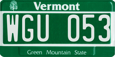 VT license plate WGU053