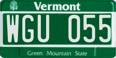 VT license plate WGU055