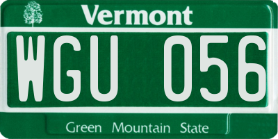 VT license plate WGU056