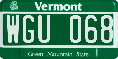 VT license plate WGU068