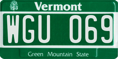 VT license plate WGU069