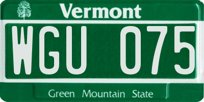 VT license plate WGU075
