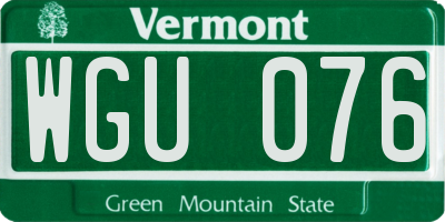 VT license plate WGU076