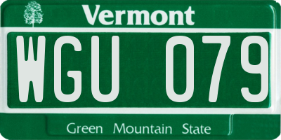 VT license plate WGU079