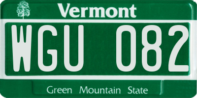 VT license plate WGU082