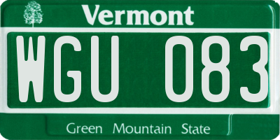 VT license plate WGU083