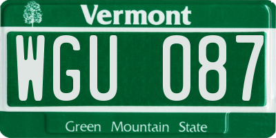 VT license plate WGU087