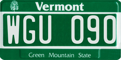 VT license plate WGU090